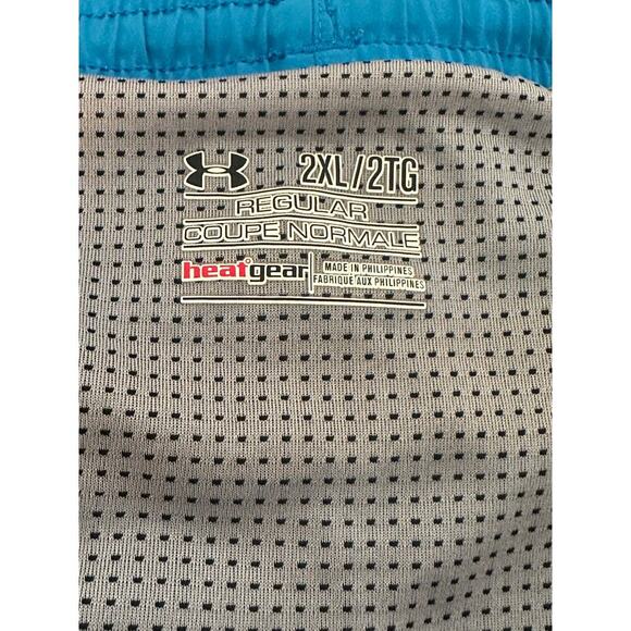 Under Armour HeatGear Men’s Swim Shorts 2XL Blue Yellow Mesh Liner Athletic - Picture 3 of 5